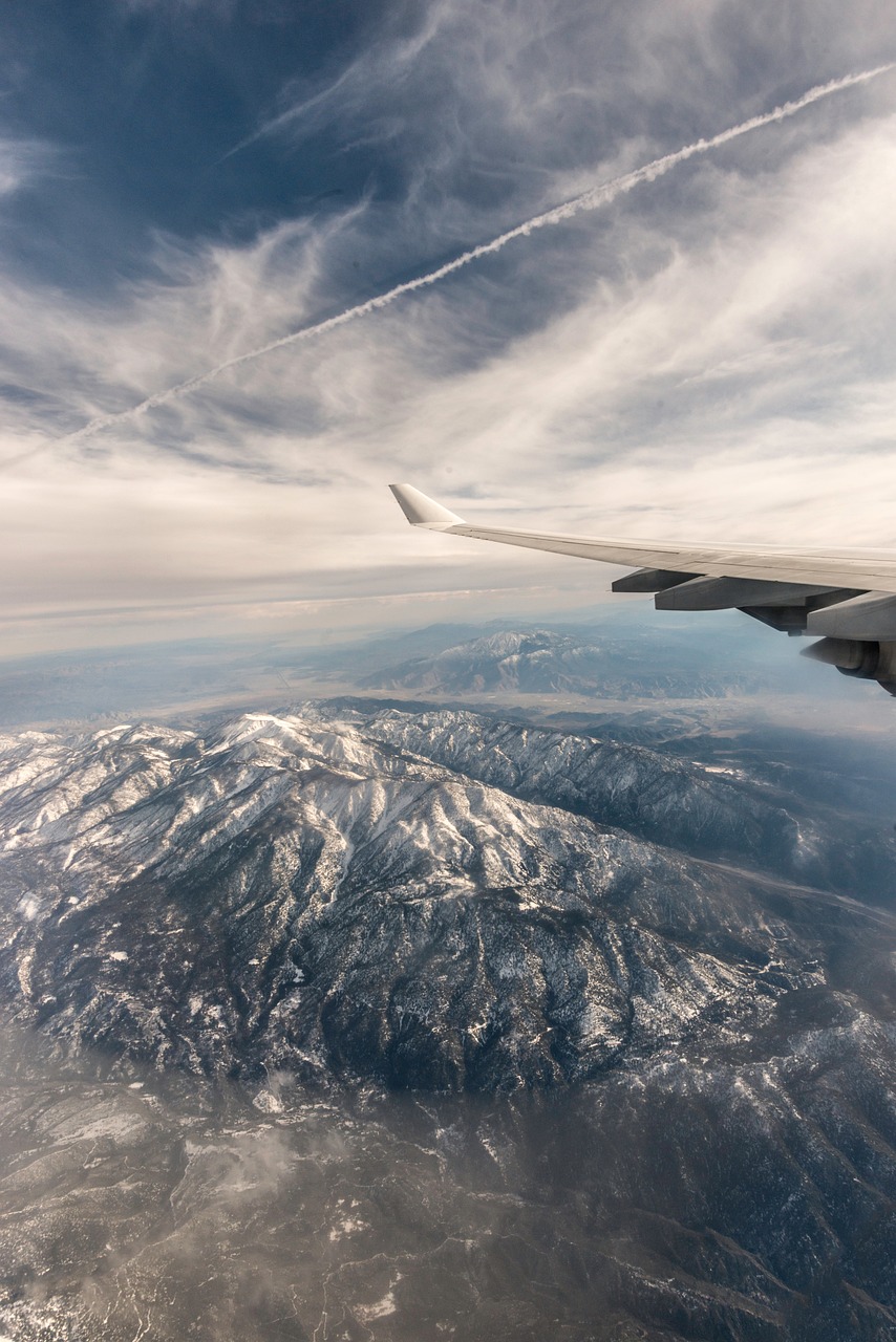 mountain, aerial, view, sky, nature, clouds, airplane, airline, travel, trip